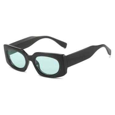 Imagem de Óculos de Sol Feminino Fashion Jelly Color Retro com Lentes Degradê Transparentes e Proteção UV400 (Preto e Verde)