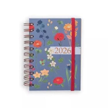 Imagem de Agenda planner 2026 ana luiza diária pequena espiral duplo garden azul