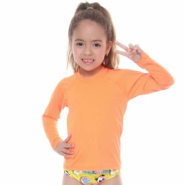 Imagem de Blusa Infantil Manga Longa de Proteção UV50+ Laranja Criança - Cecí Mo