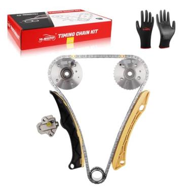 Imagem de YA-MAYPAY Kit de corrente de distribuição L4 1.6L com guia tensor VVT engrenagens para Hyundai Accent Veloster para Kia Rio Soul Forte5 24321-2B620 24321-2B600