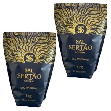 Imagem de Kit com 2 x Sal Marinho Integral de Mossoró 1 Kg Sal Sertão Premium Zip Lock com Laudo