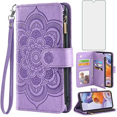 Imagem de Asuwish Capa de telefone para LG Stylo 6/Stylo6 Plus/K71 Stylus capa carteira com protetor de tela de vidro temperado e flor flip porta-cartão de crédito suporte celular LGStylo6 6+ 6plus estilo 06