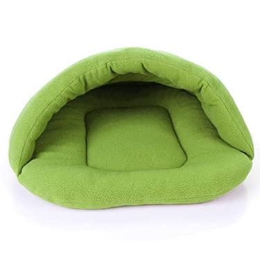 Imagem de Saco de Dormir para Gato e Cachorro Quente Macio Cama Abrigo Acolchoado Pet Ninho Cova Almofada Confortável Forma Iglu Design Semi-Fechado -Deslizante Pets