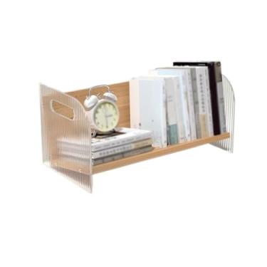 Imagem de VHDY85KA Estante original cor de madeira tipo sofá pequena estante de livros, rack de exibição de mesa de madeira, organizador de armazenamento para casa e material de escritório moderno (C30xL20xH18