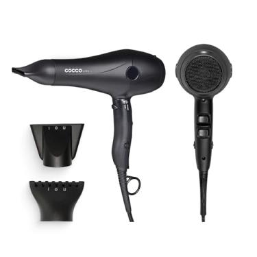 Imagem de COCCO Secador de cabelo Lite Pro XL, ultra leve, sistema Ionic Intel, tecnologia de esferas de cerâmica, desempenho profissional, preto