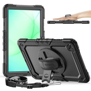 Imagem de Timecity Capa para Samsung Galaxy Tab A9+/A11+ Plus de 11 polegadas - Capa protetora resistente com protetor de tela, suporte giratório, alça de ombro e suporte para lápis | Adequado para crianças