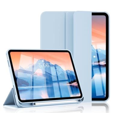 Imagem de KVTVOU Capa para iPad (A16) 11ª geração 2025, para iPad 10ª geração, capa de 10,9 polegadas 2022 com suporte para lápis, capa protetora fina inteligente com três dobras, ativar/hibernar