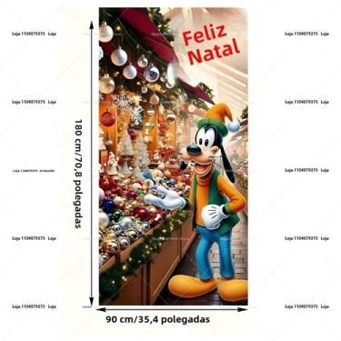 Imagem de Banner De Natal Disney Mickey Minnie Para Porta, Decoração De Fundo Pa