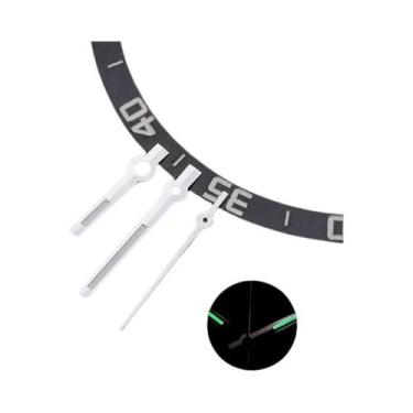 Imagem de Ponteiros De Relógio Prateados Super Lume Estilo Baton Polido Para Mov