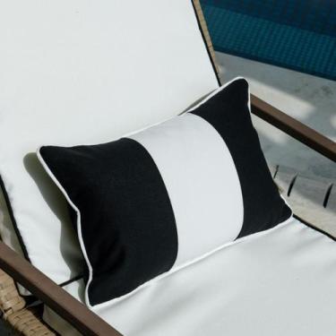 Imagem de Capa Almofada Impermeável Área Externa 50x30 Preto e Branco - AMOFADAS