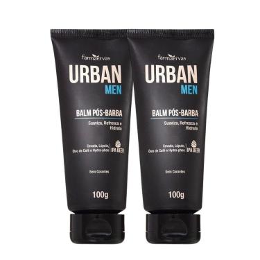 Imagem de Kit 2 Balm Pós Barba Loção Creme Hidratante Facial Ipa Beer 100g Urban Men Farmaervas