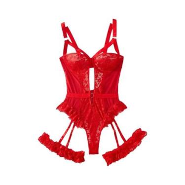 Imagem de Conjunto De Lingerie Feminina Com Renda, Sutiã Com Aro, Calcinha E Tan