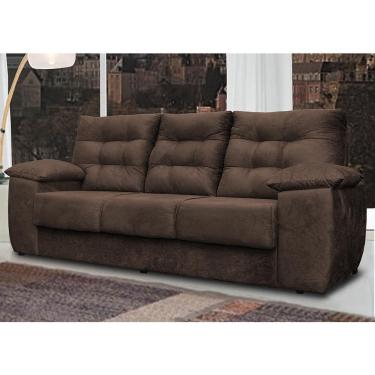 Imagem de Sofá Luxemburgo 3 Lugares 2,02m Tecido Suede Café