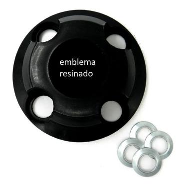 Imagem de Jogo De Calotas Centro Roda De Ferro Preto Fosco Universal