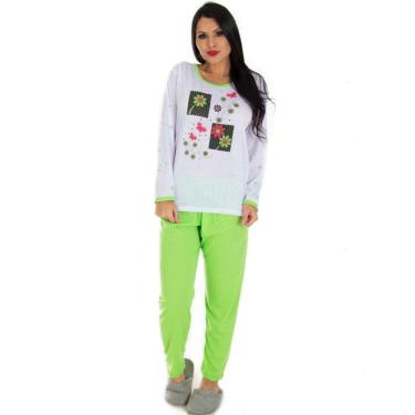 Imagem de Pijama Manga Longa Feminino em Malha Suave PV | 159