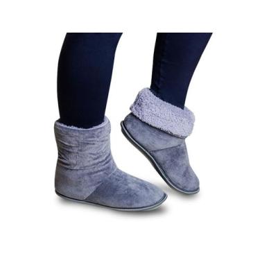 Imagem de Pantufa Bota Polar Cano Alto Unissex Sola Antiderrapante Adulta e Infa