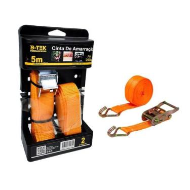 Imagem de Kit 2 Cinta De Amarração De Carga reforçada Com Catraca 5M 250KG - KNF