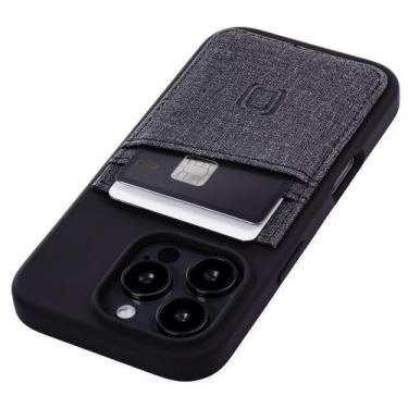 Imagem de Capa de cartão Dockem para iPhone 16 Pro com capa de silicone líquido
