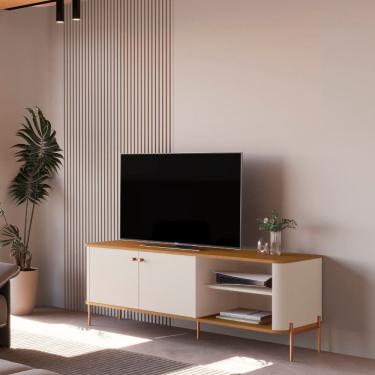 Imagem de Rack para TV ate 60 Polegadas 2 Portas com Pes Em MDF Tucupi JB Moveis