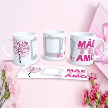 Imagem de Caneca de Porcelana 325ML Mães Estampa 11 Decorada Dia das Mães Branco