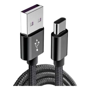Imagem de Cabo Usb Tipo C Turbo 3 Metros Carga E Dados Nylon Reforçado Cor Sorti