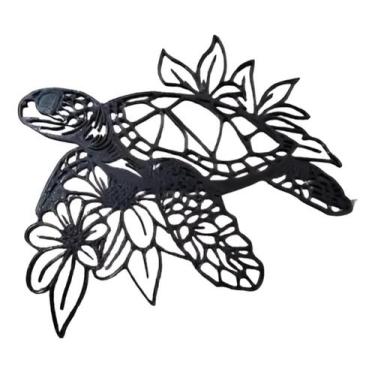 Imagem de Tartaruga Marinha 3D Enfeite Decorativo Parede - Topmixshop, Preto