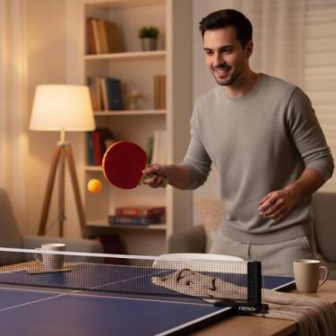 Imagem de Kit Ping Pong Tênis de Mesa 2 Raquetes Madeira 3 Bolinhas Oficial para