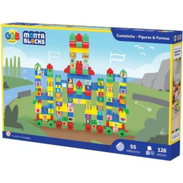 Imagem de Brinquedo de Montar Castelinho 128 Peças com 55 Adesivos - GGB PLAST
