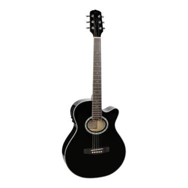Imagem de Violão Aço Eletroacústico Giannini Performance GSF-1D CEQ, Black Brilh