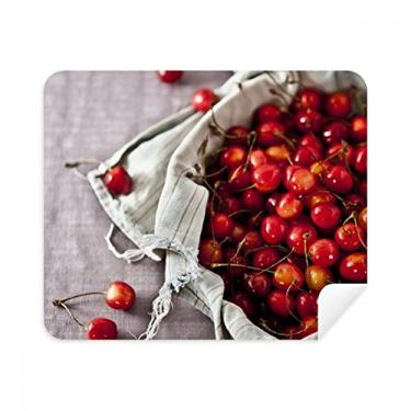 Imagem de Pano de limpeza para fotografia de frutas vermelhas temperadas com cereja, 2 peças, tecido de camurça