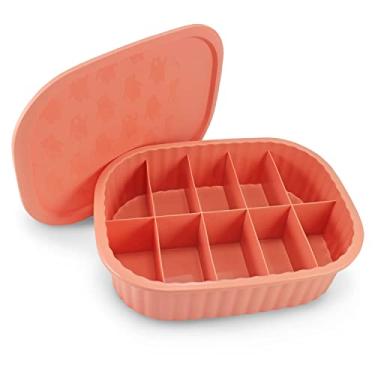 Imagem de Cesto Caixa Organizador 10 Divisórias Gaveta Tampa Plastico Cor:Salmão