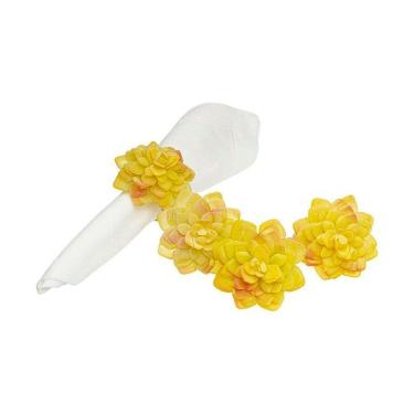 Imagem de Jogo de Argola para Guardanapo Flora 4 peças