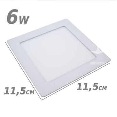 Imagem de Painel Plafon LED de Embutir 6w 11,5 x 11,5cm 3000k Branco Quente 