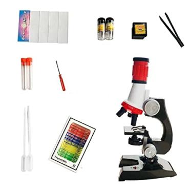 Imagem de Kit de acessórios para microscópio Zoom Microscópio Biológico 100x-1200x Kit de microscópio infantil Led Microscópio de experiência científica Slides (Cor: KIT B)