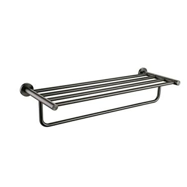 Imagem de Acessórios de Ferragens para Banheiro Cinza Dourado Escovado Gancho para Robe Toalheiro Anel Suporte Para Lenço De Papel Prateleira Suporte para Escova de Dentes, Cinza Toalheiro