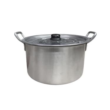 Imagem de Caçarola de Alumínio 30cm com Tampa 10L Linha Hotel Industrial Restaurante Escola Fogões a lenha e industriais Feijoada Tropeiro Cearense Sopa Caldos Arroz Galinhada