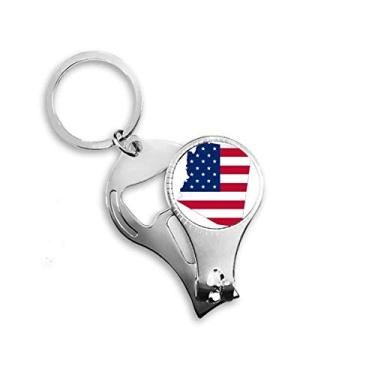 Imagem de Arizona USA Mapa Estrelas Listras Bandeira Forma Alicate de Unha Chaveiro Abridor de Garrafas Cortador