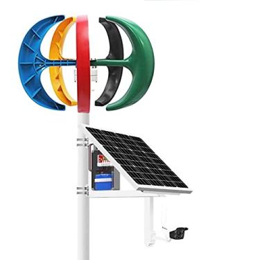 Imagem de Gerador de turbina eólica de baixa vibração de 4000w, gerador de energia eólica de 12V/24V/48V com controlador MPPT adequado para terraço, marinha, casa de motor em casa,220v