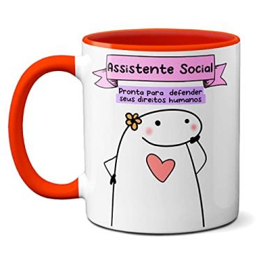 Imagem de Caneca Assistente Social Pronta Pra Defender Seus Direitos (Vermelha)