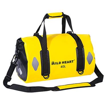 Imagem de WILD HEART Saco Impermeável Saco Duffel 20L 30L 40L Com Costura Soldada Alças de Ombro, Bolso de Malha Para Caiaque, Camping, Navegação,Bicicleta,Motocicleta
