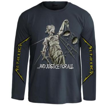 Imagem de Camiseta Manga Longa Metallica And Justice For All Oficial G - Stamp R