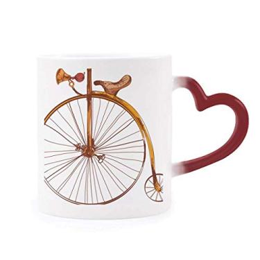 Imagem de Caneca de grés com rodas altas da Grã-Bretanha sensível ao calor com mudança de cor vermelha