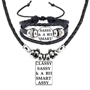 Imagem de Classy Sassy Bit Conjunto de joias de couro com design inteligente assy