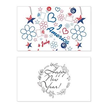 Imagem de EUA Candy Flower Star Love Heart Word New Year Festival Greeting Card Bless Message Gift