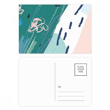 Imagem de Rivers Abstract Plants Art Pattern Conjunto de cartões postais de aniversário para enviar cartão de agradecimento