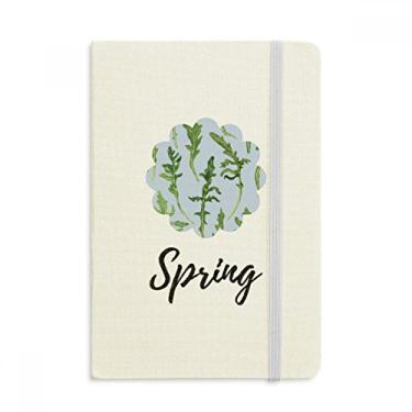 Imagem de Caderno de folhas de samambaia, desenho de plantas, capa dura de tecido, diário clássico