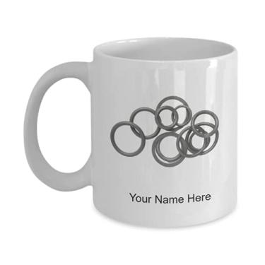 Imagem de Caneca personalizada de vedação de borracha preta, copo de café com vedação de borracha preta, ideia de presente de vedação de borracha preta - Caneca de café de 325 ml