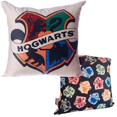 Imagem de Almofada Casas Hogwarts Aveludada 40x40 Oficial Harry Potter