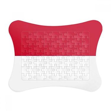 Imagem de Moldura de quebra-cabeça da bandeira nacional da Indonésia com moldura de quebra-cabeça para decoração de imagem