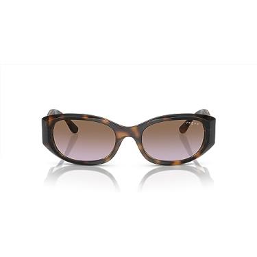 Imagem de Vogue Eyewear Óculos de sol quadrados femininos Vo5525s, Havana escuro/marrom degradê violeta, 52 mm